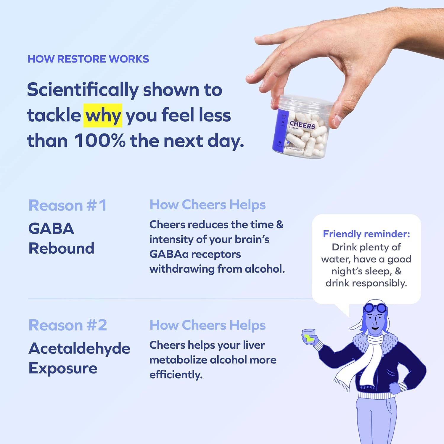 R&R Combo | Restore + Relief | Feel Better after Drinking & Support Your Liver | DHM, L-Cysteine, Milk Thistle, Ginger, White Willow Bark, Caffeine, L-Theanine | 12 Doses Each | Supplements